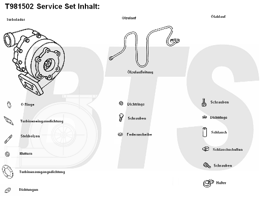 Compresor,sistem de supraalimentare T981502 BTS Turbo